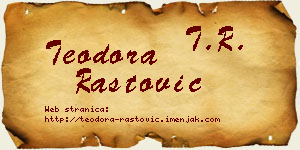 Teodora Rastović vizit kartica